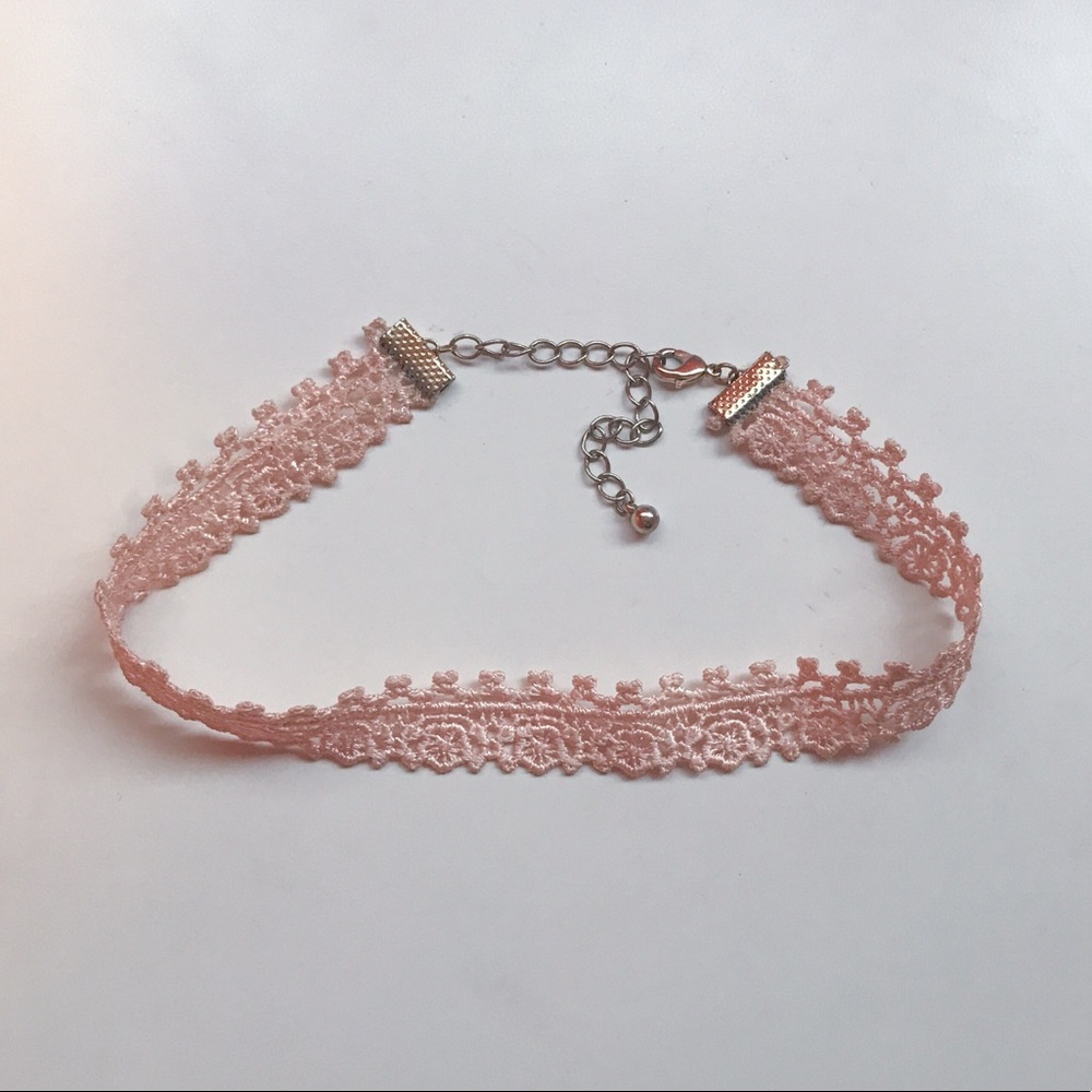 Pink woven choker